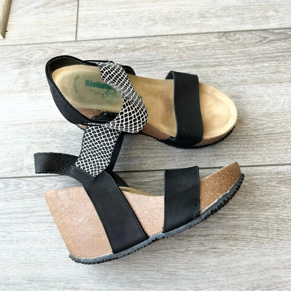 BioNatura Chic Minimalist Cork  Wedge Strappy Sandals Made in Italy